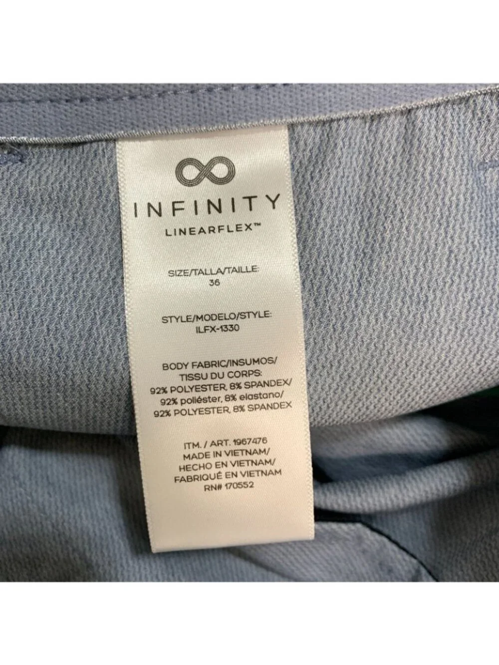 NWT Infinity Linearflex Men's 36 Blue Hybrid Stretch Shorts